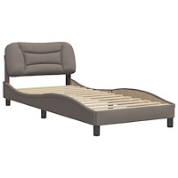 vidaXL Sängram utan madrass Taupe 90x190 cm tyg
