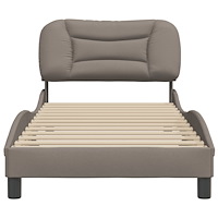 vidaXL Sängram utan madrass Taupe 90x190 cm tyg