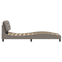 vidaXL Sängram utan madrass Taupe 90x190 cm tyg