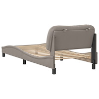 vidaXL Sängram utan madrass Taupe 90x190 cm tyg