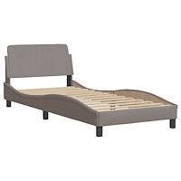vidaXL Sängram utan madrass Taupe 90x190 cm tyg