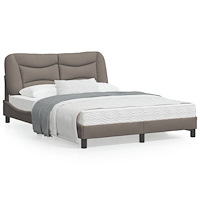 vidaXL Sängram utan madrass taupe 140x190 cm tyg