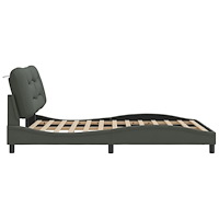 vidaXL Sängram utan madrass mörkgrå 120x200 cm tyg