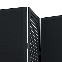vidaXL Rumsavdelare 4 paneler svart massivt kejsarträ