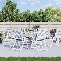 vidaXL Stolsdynor till stolar med låg rygg 6 st grårutig oxfordtyg