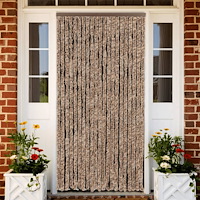 vidaXL Insektsgardin beige och mörkbrun 100x200 cm chenille
