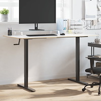 vidaXL Stativ för höjbart skrivbord svart (94-135)x60x(70-114) cm stål