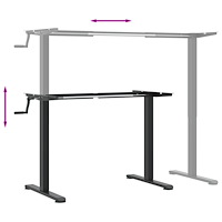 vidaXL Stativ för höjbart skrivbord svart (94-135)x60x(70-114) cm stål