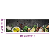 vidaXL Köksmatta maskintvättbar kryddor 45x150 cm sammet