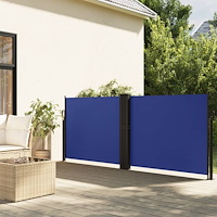 vidaXL Infällbar sidomarkis blå 140x1000 cm