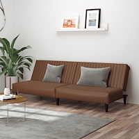 vidaXL Bäddsoffa 2-sits brun konstläder