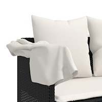 vidaXL Solsäng med dynor svart konstrotting