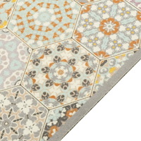 vidaXL Köksmatta maskintvättbar Hexagon pastell 60x300 cm sammet
