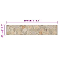 vidaXL Köksmatta maskintvättbar Hexagon pastell 60x300 cm sammet