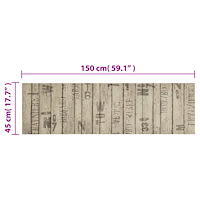 vidaXL Köksmatta maskintvättbar staket 45x150 cm sammet