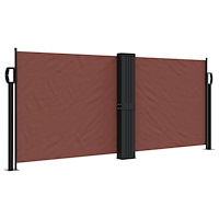 vidaXL Infällbar sidomarkis brun 100x1000 cm