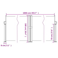 vidaXL Infällbar sidomarkis brun 100x1000 cm