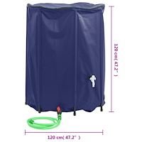 vidaXL Vattentank med kran vikbar 1350 L PVC