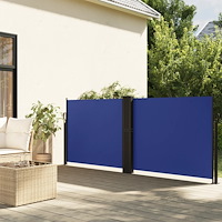 vidaXL Infällbar sidomarkis blå 120x1000 cm