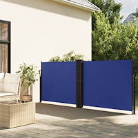 vidaXL Infällbar sidomarkis blå 100x1000 cm