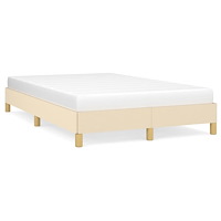 vidaXL sängram utan madrass gräddvit 120x190 cm tyg