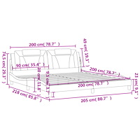 vidaXL Sängram med huvudgavel grå 200x200 cm konstläder