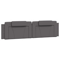 vidaXL Sängram med huvudgavel grå 200x200 cm konstläder