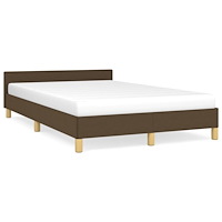 vidaXL sängram utan madrass mörkbrun 120x190 cm tyg