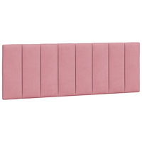 vidaXL Sängram med LED-belysning rosa 140x190 cm sammet