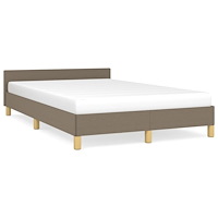 vidaXL sängram utan madrass taupe 120x190 cm tyg