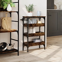 vidaXL Köksvagn rökfärgad ek 53x20x76 cm konstruerat trä
