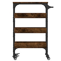 vidaXL Köksvagn rökfärgad ek 53x20x76 cm konstruerat trä