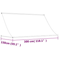 vidaXL Markis infällbar gräddvit 300x150 cm tyg och stål