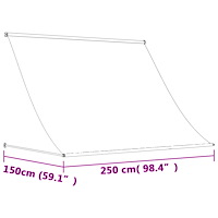 vidaXL Markis infällbar gräddvit 250x150 cm tyg och stål