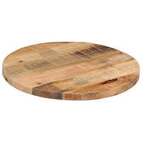 vidaXL Bordsskiva Ø 60x3,8 cm rund massivt grovt mangoträ