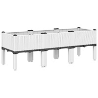 vidaXL Odlingslåda med ben vit 120x40x42 cm PP