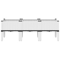 vidaXL Odlingslåda med ben vit 120x40x42 cm PP