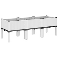 vidaXL Odlingslåda med ben vit 120x40x42 cm PP