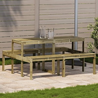 vidaXL Picknickbord 160x134x75 cm impregnerad furu