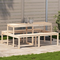 vidaXL Picknickbord 160x134x75 cm massivt trä
