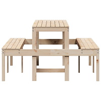 vidaXL Picknickbord 160x134x75 cm massivt trä