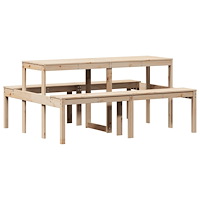 vidaXL Picknickbord 160x134x75 cm massivt trä