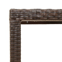 vidaXL Trädgårdsbord med glasskiva brun 150x90x75 cm konstrotting