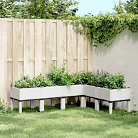 vidaXL Odlingslåda med ben vit 160x120x42 cm PP
