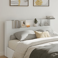 vidaXL Sänggavel med LED vit 180x16,5x103,5 cm