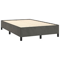vidaXL Ramsäng med madrass & LED mörkgrå 120x190 cm sammet
