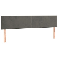 vidaXL Ramsäng med madrass & LED mörkgrå 120x190 cm sammet