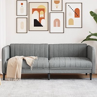 vidaXL Soffa 3-sits ljusgrå tyg