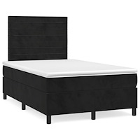 vidaXL Ramsäng med madrass & LED svart 120x190 cm sammet