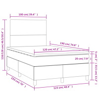 vidaXL Ramsäng med madrass & LED blå 120x190 cm tyg